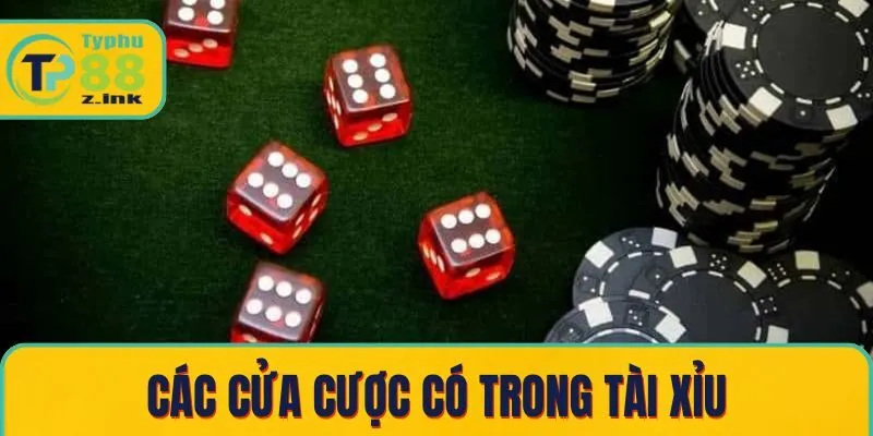 Các cửa cược có trong tài xỉu